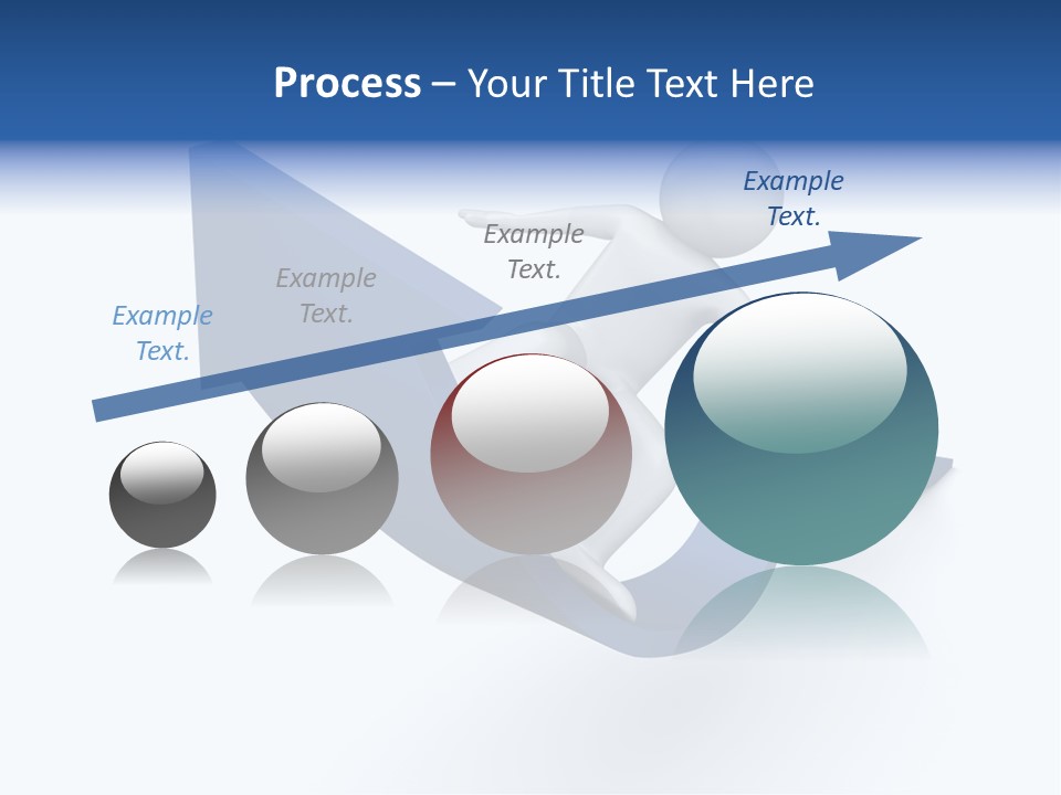 A Person Is Climbing Up A Blue Arrow PowerPoint Template