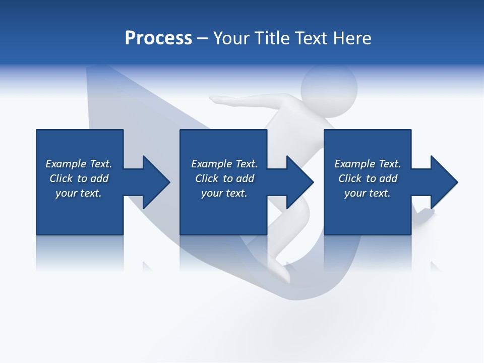 A Person Is Climbing Up A Blue Arrow PowerPoint Template