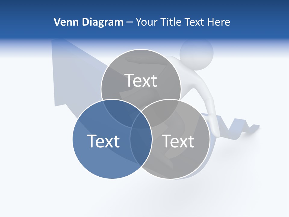 A Person Is Climbing Up A Blue Arrow PowerPoint Template