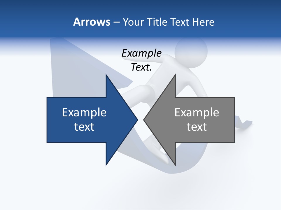 A Person Is Climbing Up A Blue Arrow PowerPoint Template