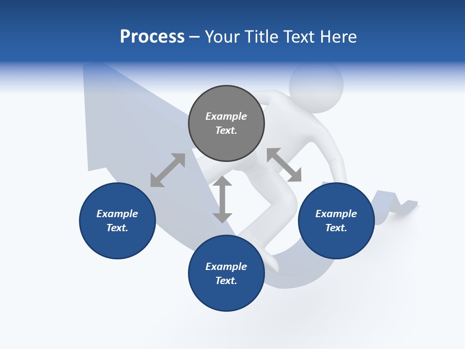 A Person Is Climbing Up A Blue Arrow PowerPoint Template