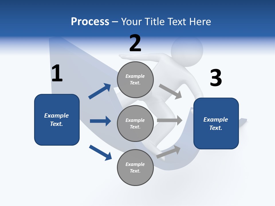 A Person Is Climbing Up A Blue Arrow PowerPoint Template
