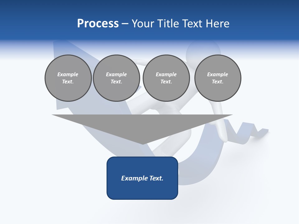 A Person Is Climbing Up A Blue Arrow PowerPoint Template