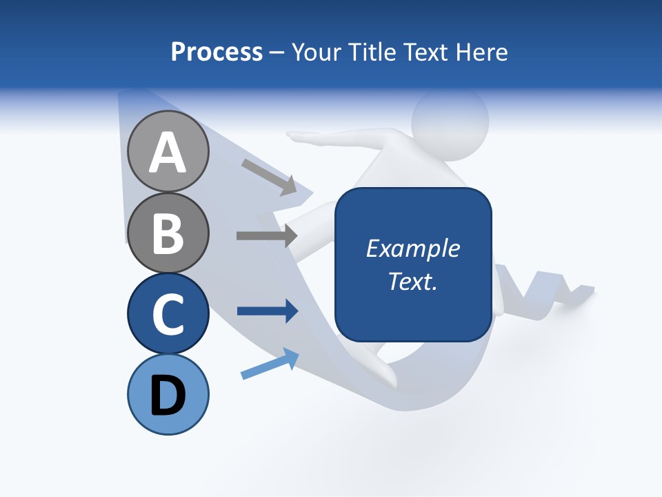 A Person Is Climbing Up A Blue Arrow PowerPoint Template
