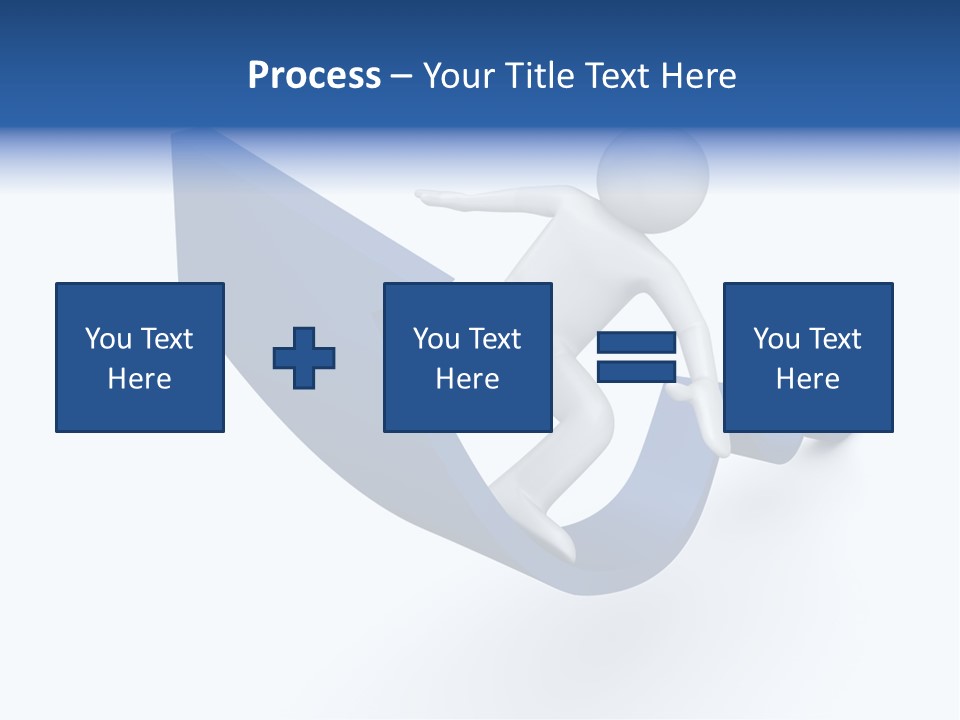 A Person Is Climbing Up A Blue Arrow PowerPoint Template