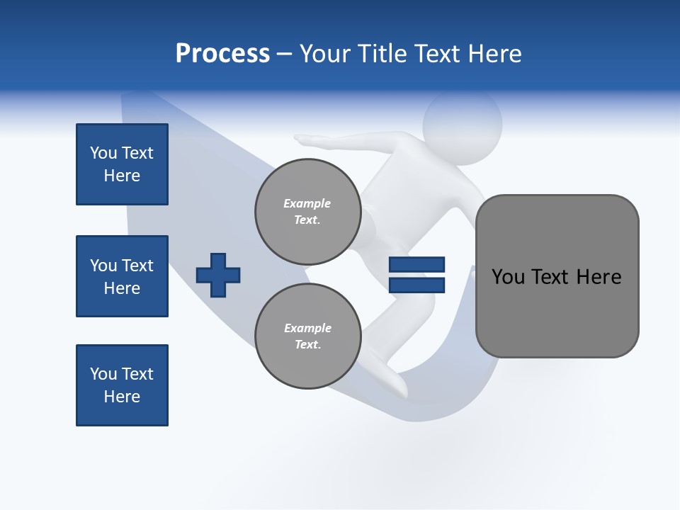 A Person Is Climbing Up A Blue Arrow PowerPoint Template