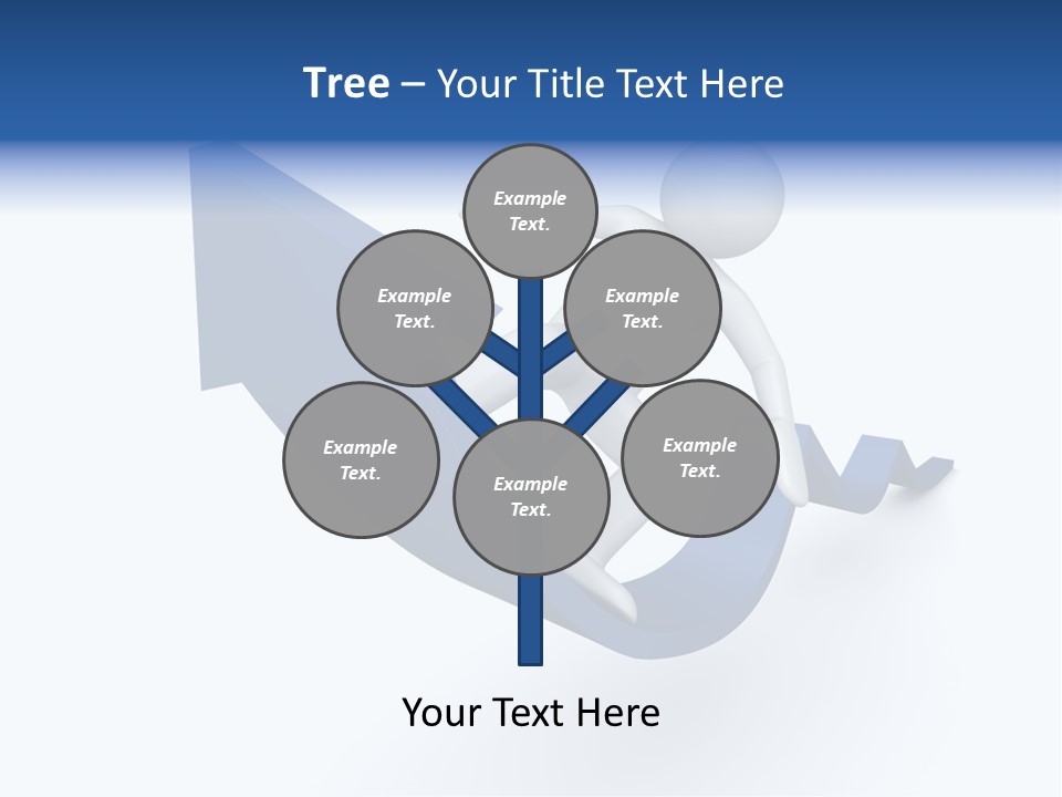 A Person Is Climbing Up A Blue Arrow PowerPoint Template