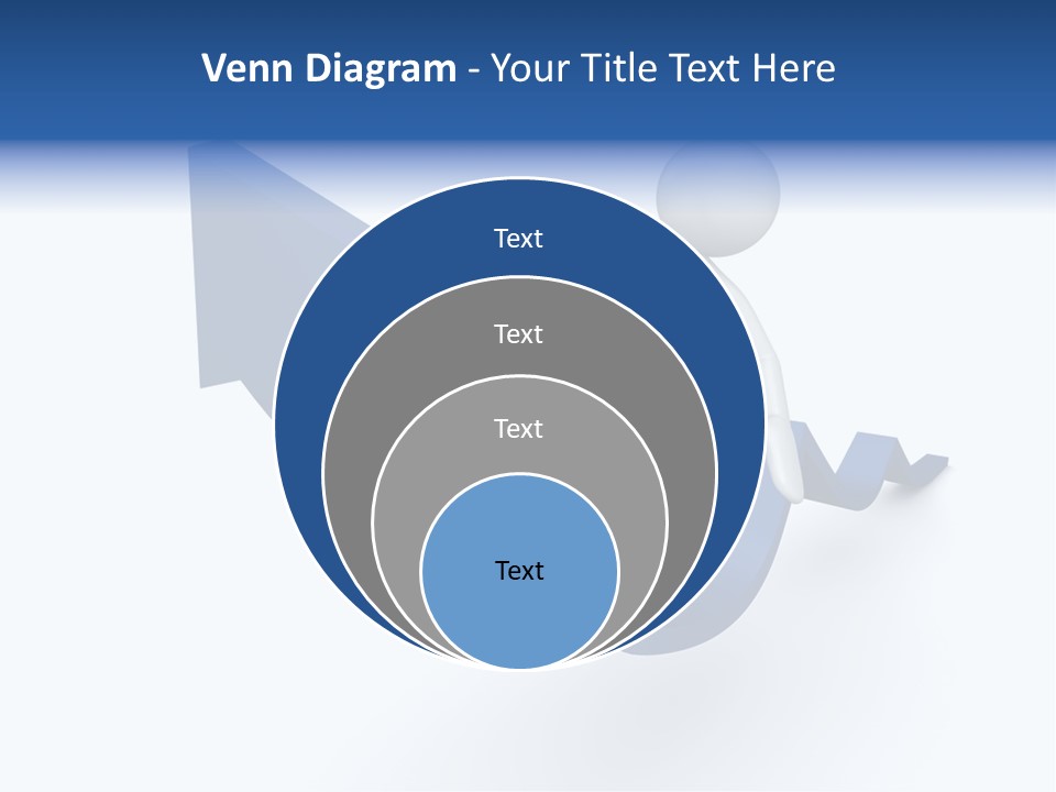 A Person Is Climbing Up A Blue Arrow PowerPoint Template