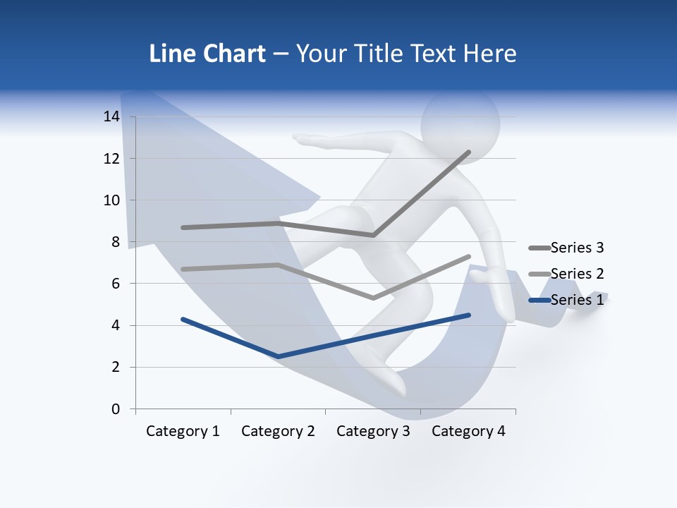 A Person Is Climbing Up A Blue Arrow PowerPoint Template