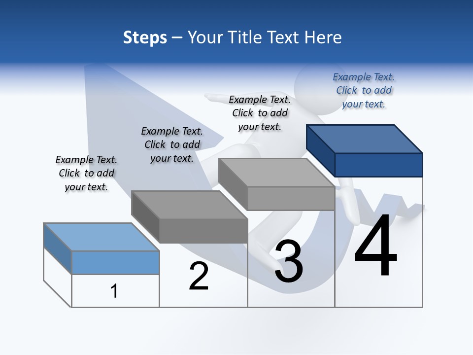 A Person Is Climbing Up A Blue Arrow PowerPoint Template