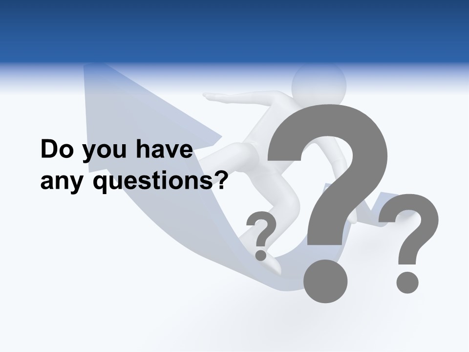 A Person Is Climbing Up A Blue Arrow PowerPoint Template