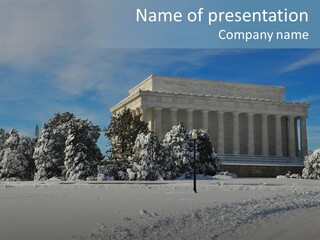 White Snow Washington PowerPoint Template