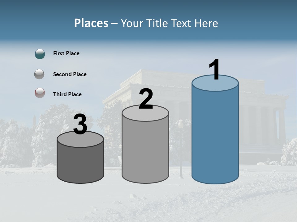 White Snow Washington PowerPoint Template