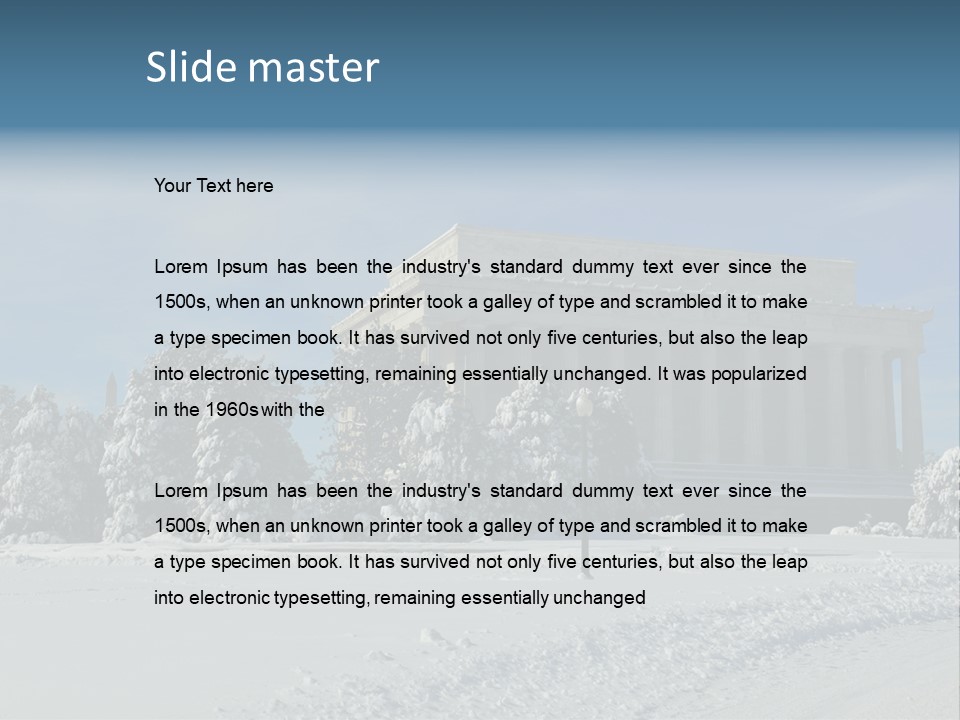 White Snow Washington PowerPoint Template