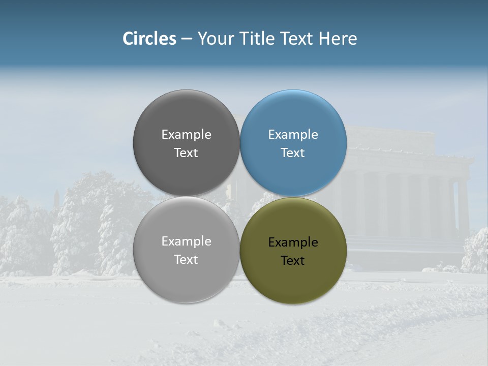White Snow Washington PowerPoint Template