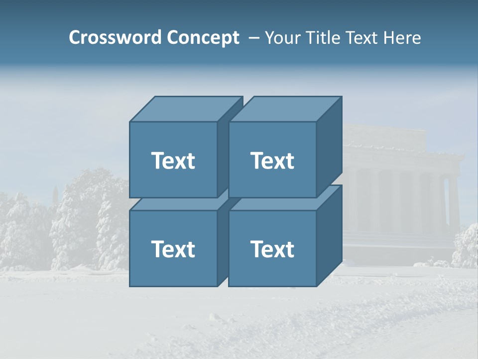 White Snow Washington PowerPoint Template