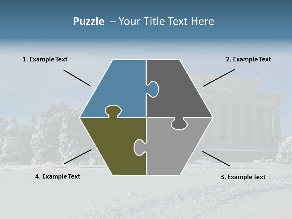 White Snow Washington PowerPoint Template