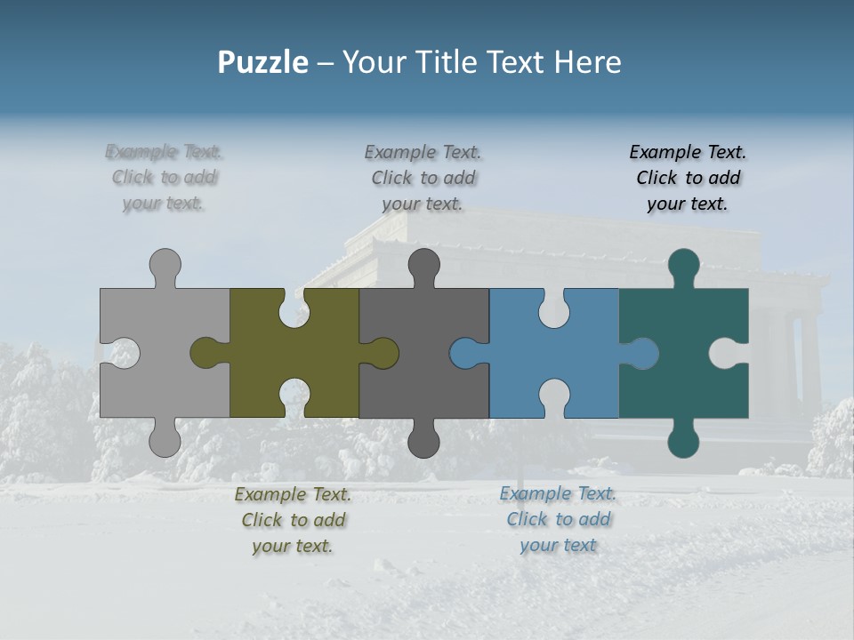 White Snow Washington PowerPoint Template