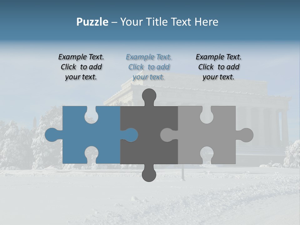 White Snow Washington PowerPoint Template