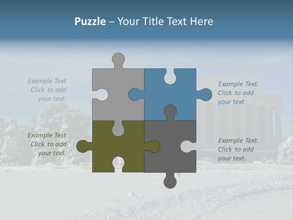 White Snow Washington PowerPoint Template