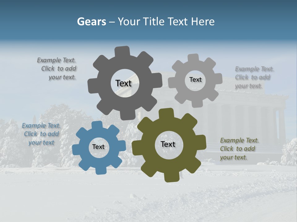 White Snow Washington PowerPoint Template