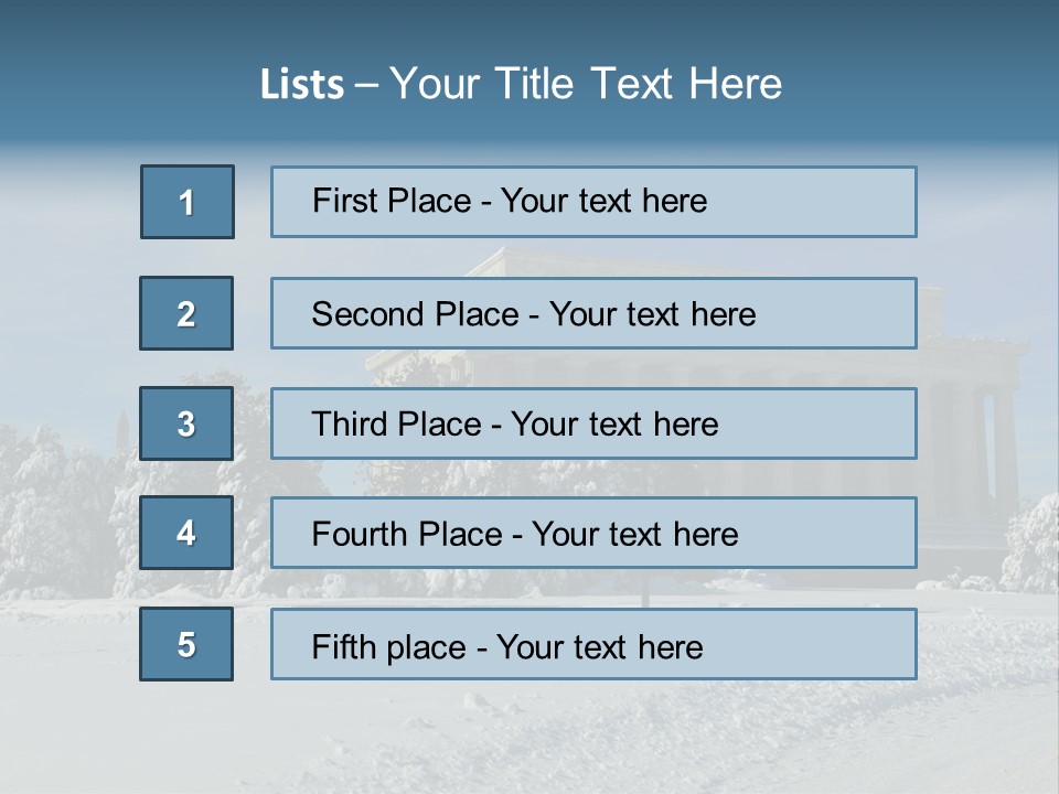 White Snow Washington PowerPoint Template