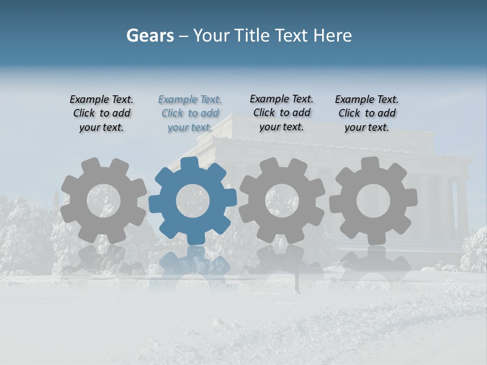 White Snow Washington PowerPoint Template