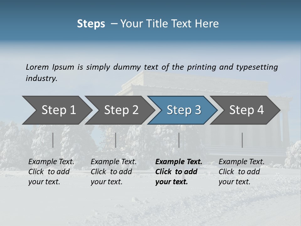 White Snow Washington PowerPoint Template