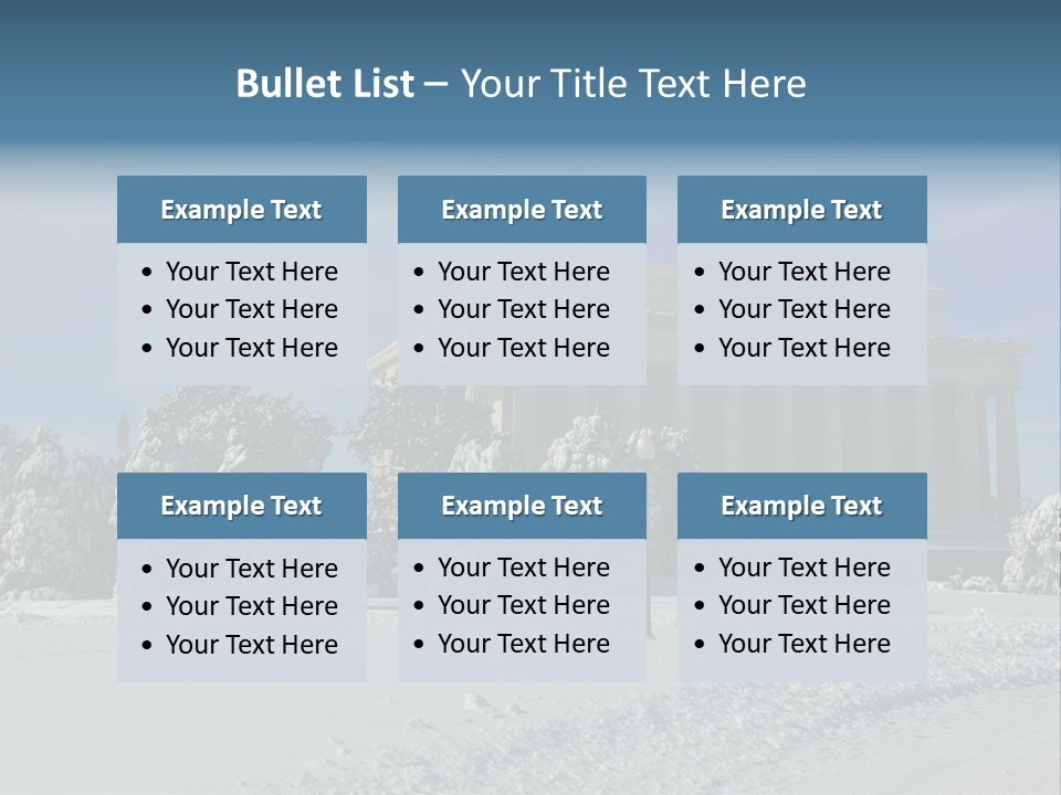 White Snow Washington PowerPoint Template