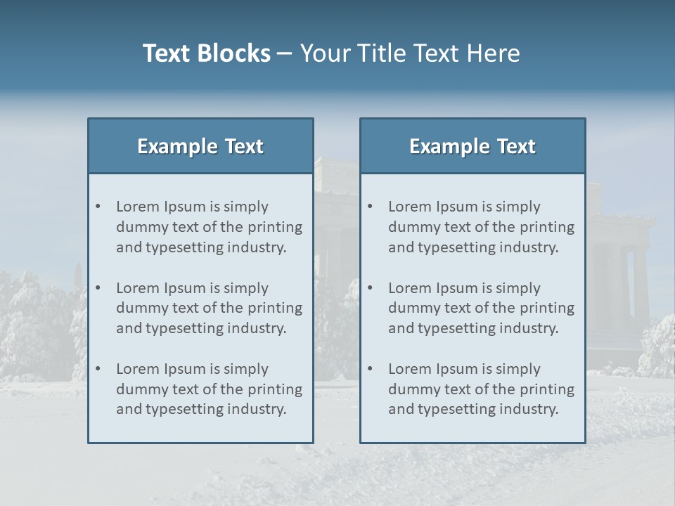 White Snow Washington PowerPoint Template