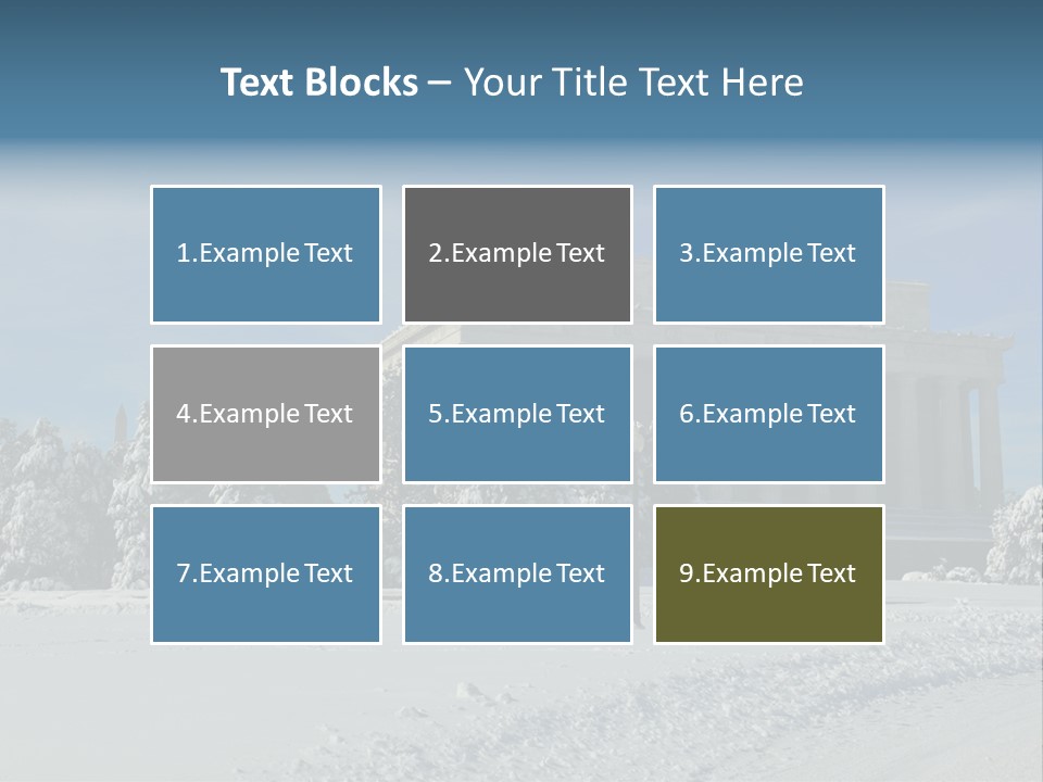 White Snow Washington PowerPoint Template