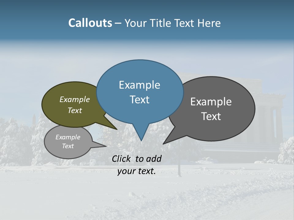 White Snow Washington PowerPoint Template