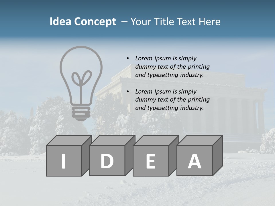 White Snow Washington PowerPoint Template