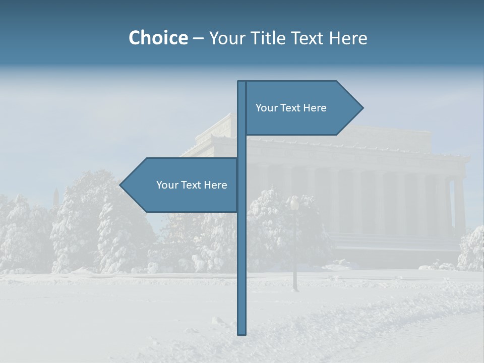 White Snow Washington PowerPoint Template