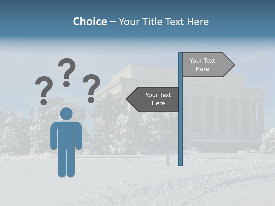 White Snow Washington PowerPoint Template