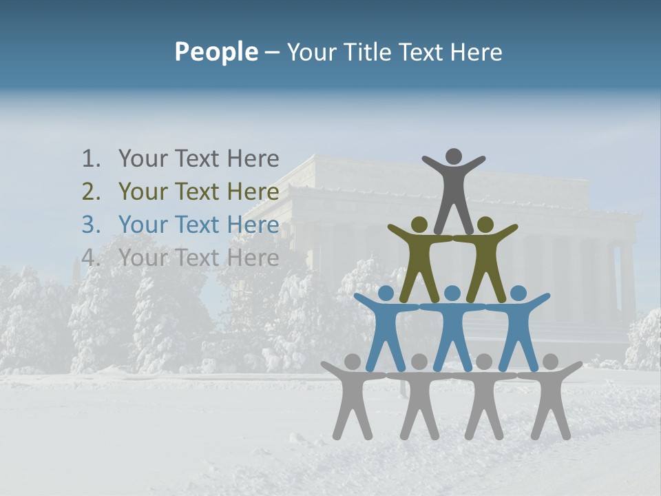 White Snow Washington PowerPoint Template