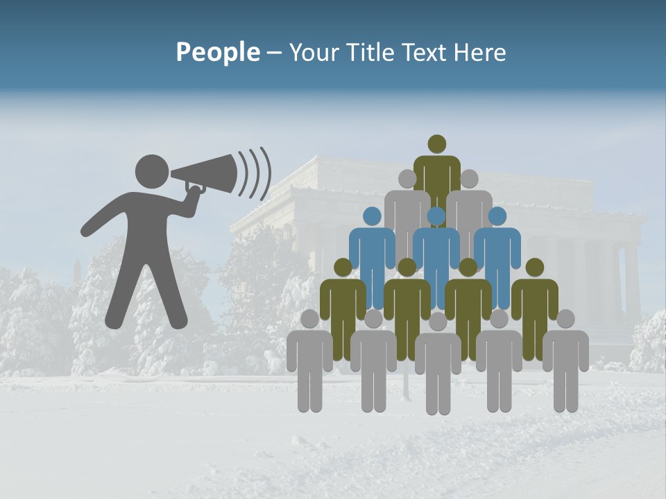 White Snow Washington PowerPoint Template