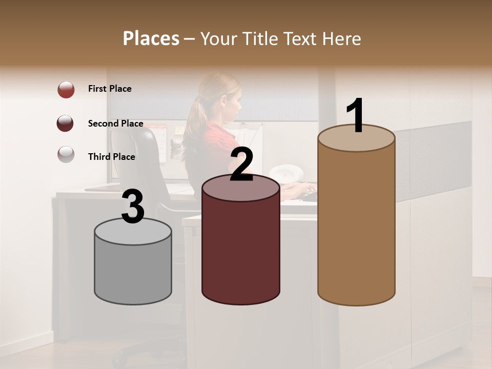 Caucasian Office Headset PowerPoint Template