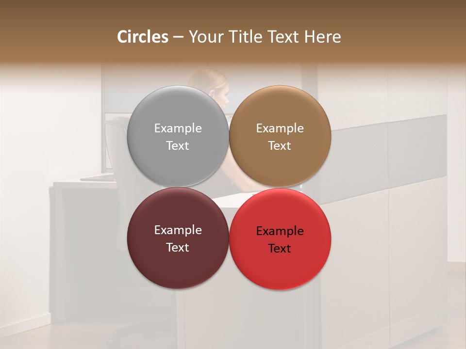 Caucasian Office Headset PowerPoint Template