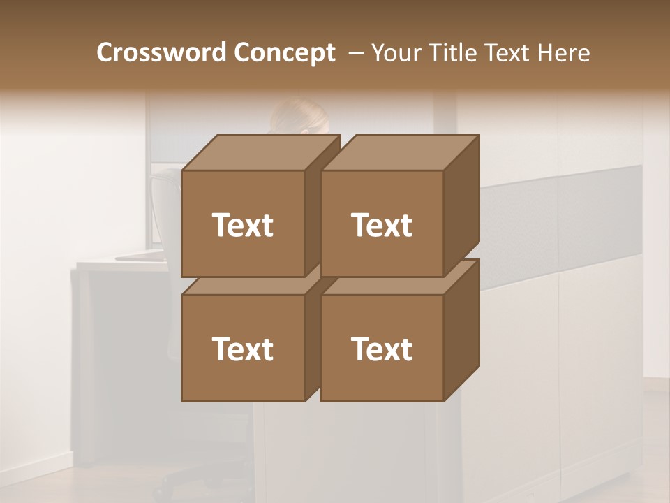 Caucasian Office Headset PowerPoint Template