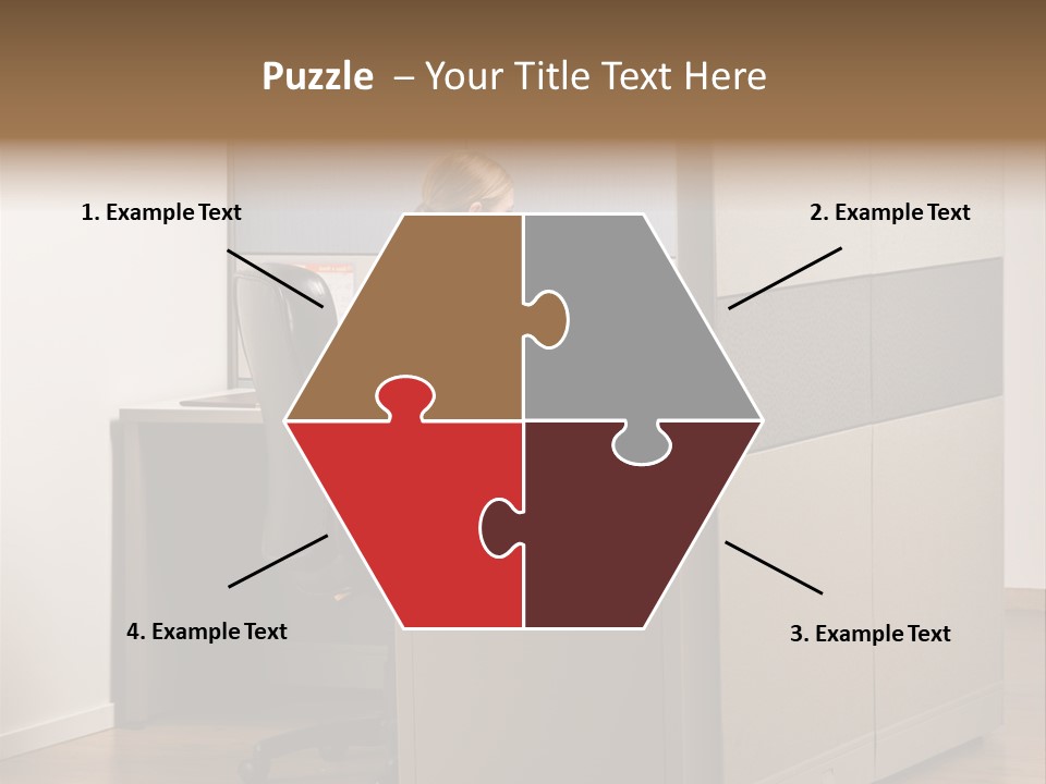 Caucasian Office Headset PowerPoint Template