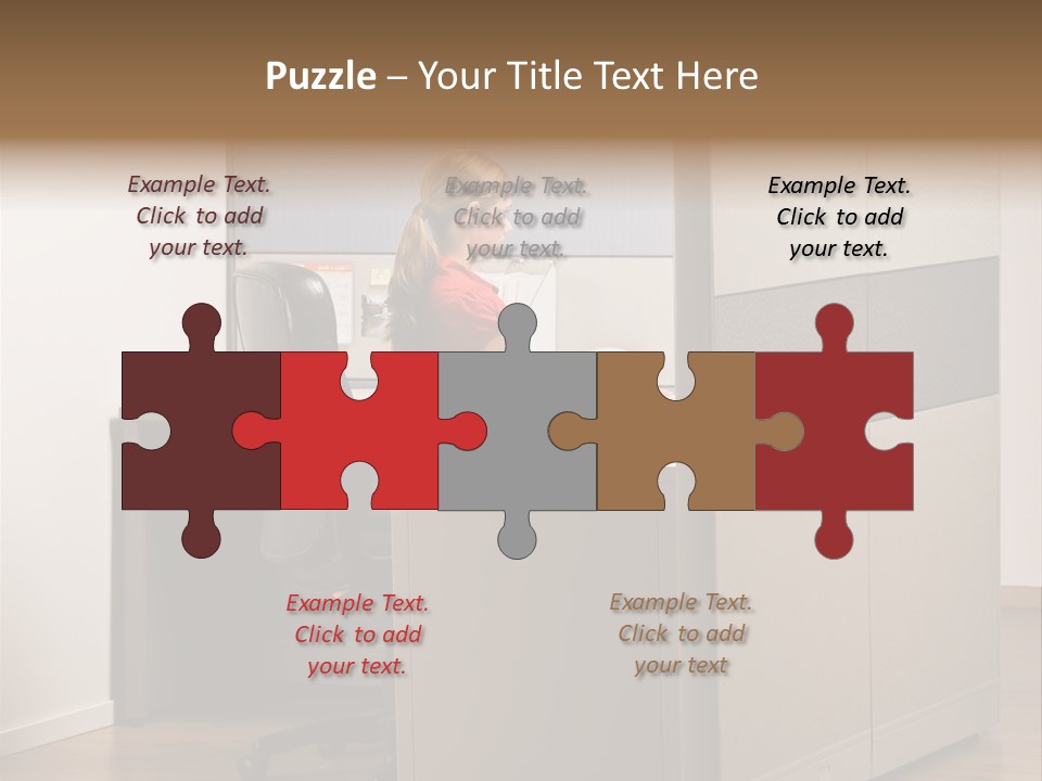 Caucasian Office Headset PowerPoint Template