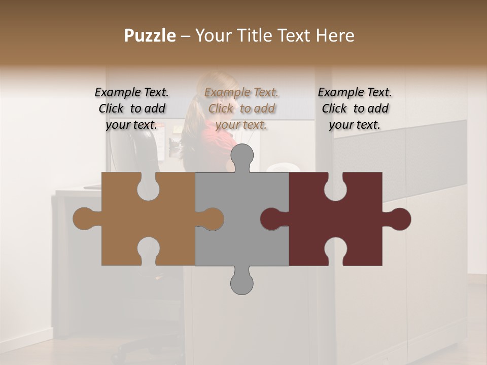 Caucasian Office Headset PowerPoint Template