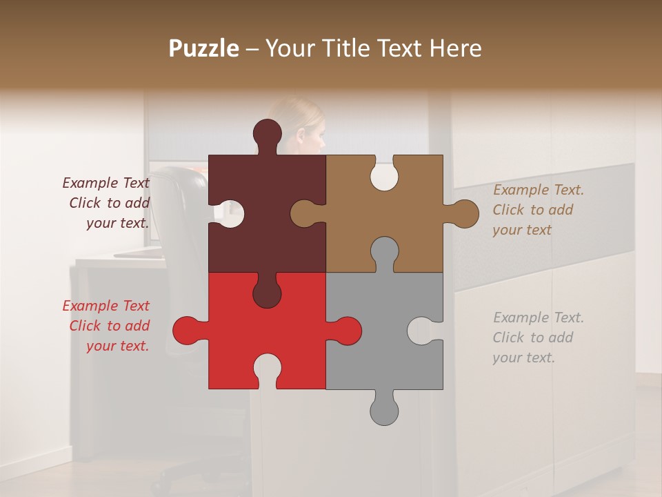 Caucasian Office Headset PowerPoint Template