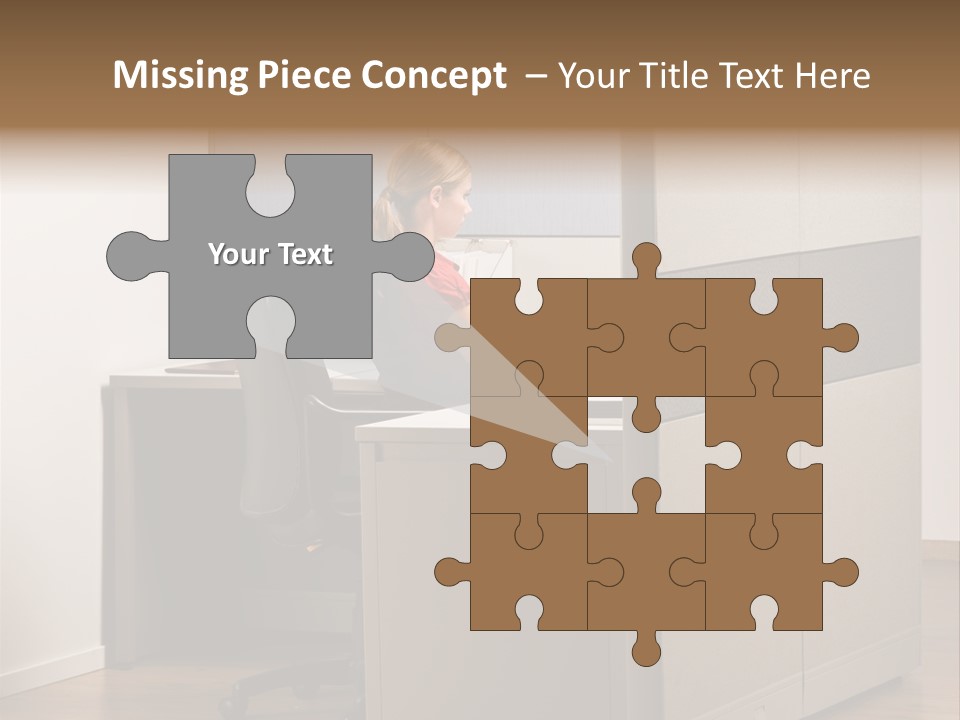 Caucasian Office Headset PowerPoint Template