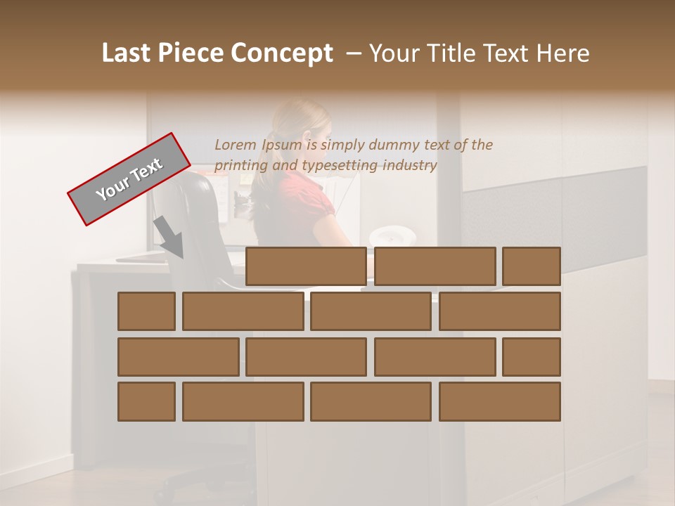 Caucasian Office Headset PowerPoint Template