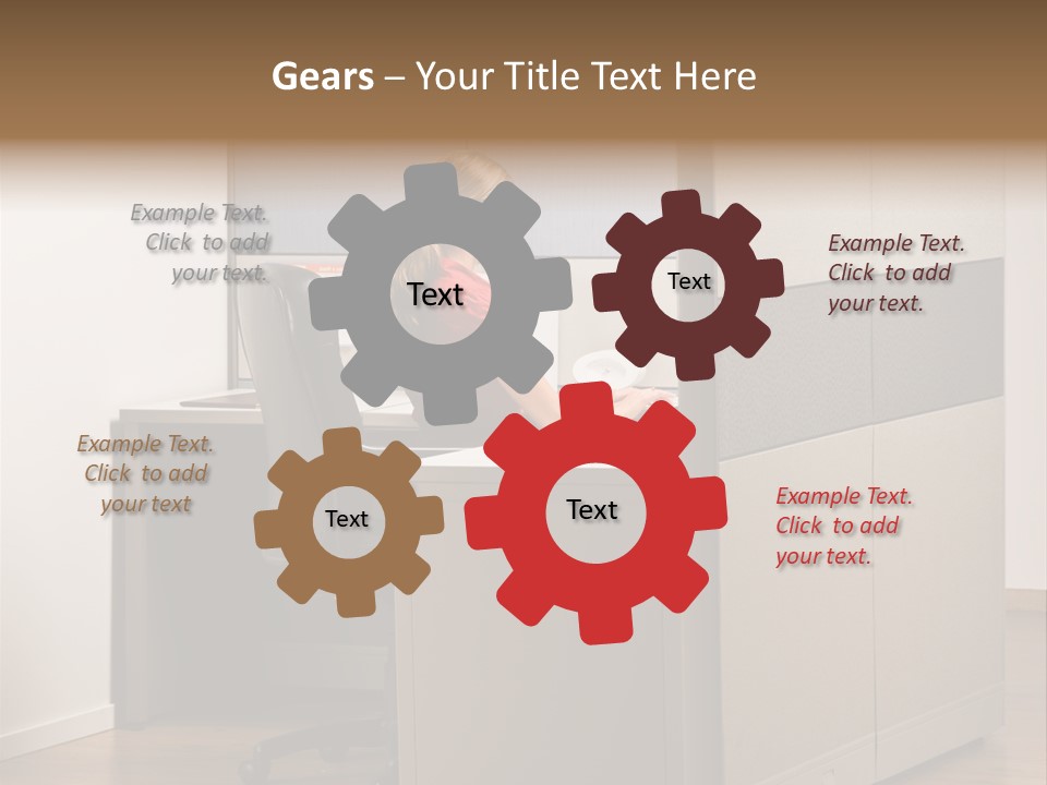 Caucasian Office Headset PowerPoint Template