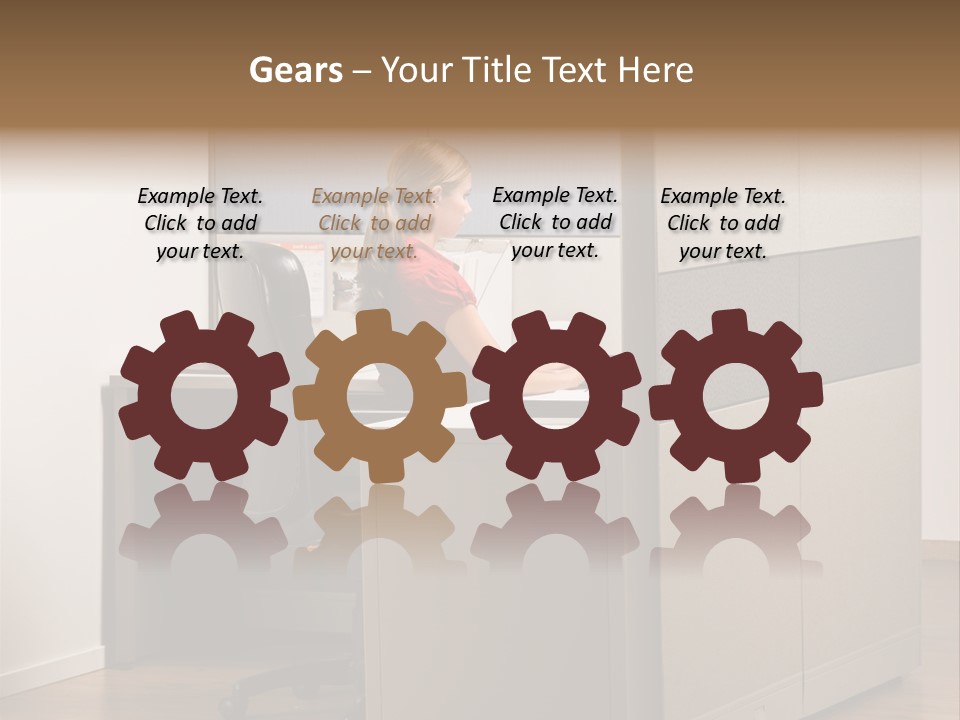 Caucasian Office Headset PowerPoint Template