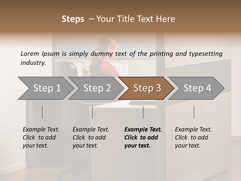 Caucasian Office Headset PowerPoint Template
