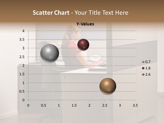 Caucasian Office Headset PowerPoint Template